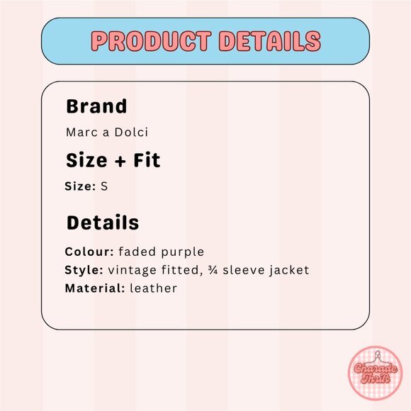 Vintage Purple Leather Jacket - Picture 3 of 3